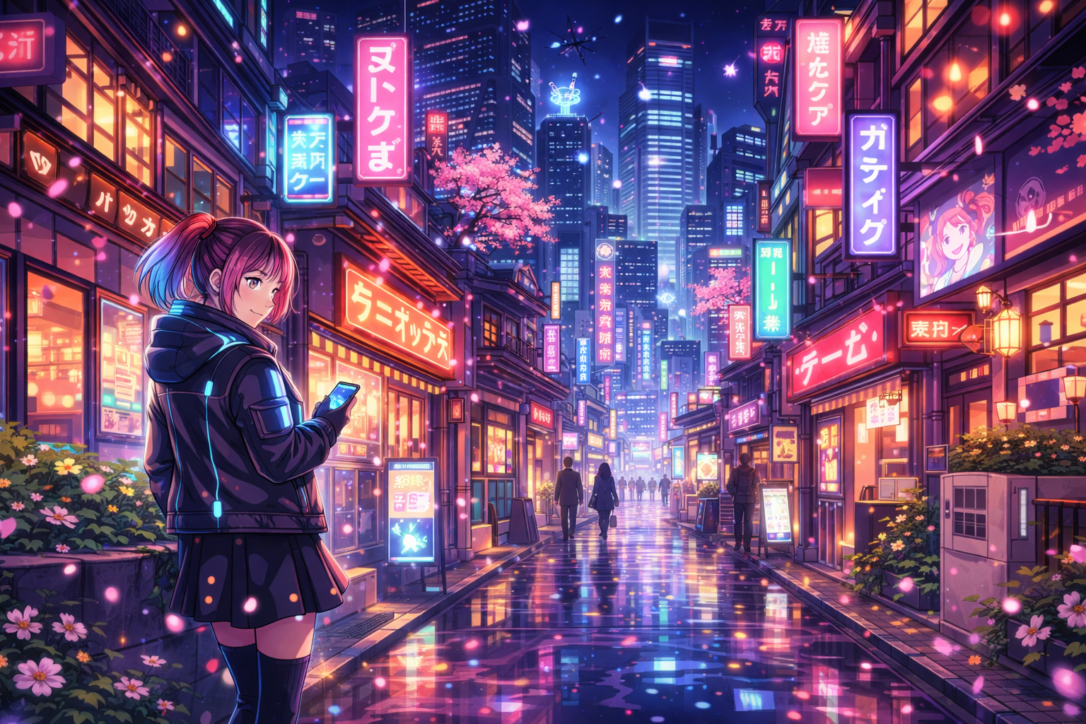 Tokyo night cityscape